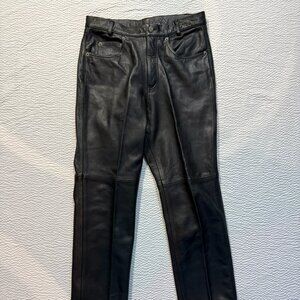 Wilsons Leather Pants Mens Size 34 Brown Genuine Leather Motorcycle Cowboy Biker